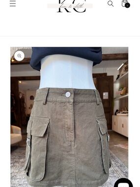 White Fox Boutique Olive Green Cargo Mini Skirt